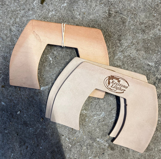 Pad de cuir talonnette à degrés Keystone — cuir naturel pour support ciblé du sabot