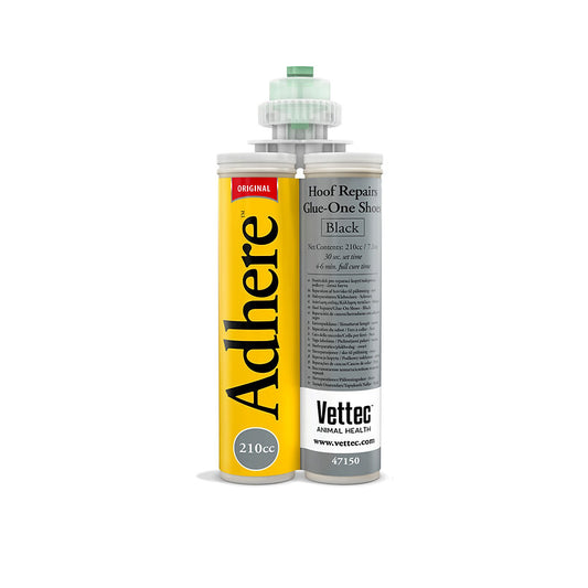 Vettec Adhere 210 cc — colle à prise rapide pour coller les fers et réparer les sabots